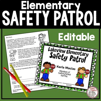 Preview of Safety Patrol Sponsor Packet  | Elementary School Safety Patrol | Editable