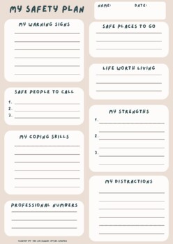 self harm behaviors worksheets