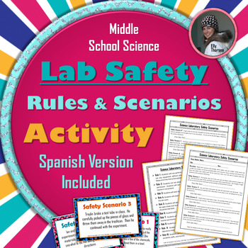 Preview of Science Lab Safety Activity in English & Spanish: Science Lab Rules & Scenarios