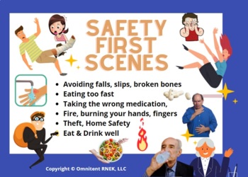 Preview of Safety Scenes Speech Therapy Adults & Children Education Dementia Stroke Falls