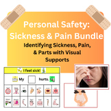 Safety Sickness Pain Body Parts - AAC Core Board Task Card