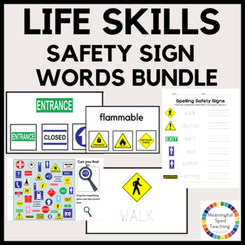 Preview of Safety Sign MEGA Bundle: Boom Cards| Digital | Printable for Special Education