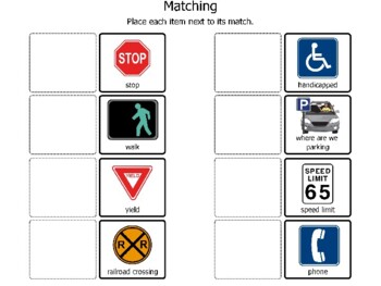 Safety Sign Matching by Morgan's Special Learners | TPT