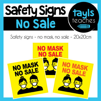 Preview of Safety Sign PURCHASE! No Mask No Sale Square
