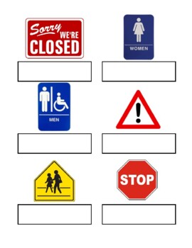Safety Sign Vocabulary Match by MISS Autism Teacher | TpT