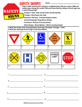 Safety Signs; Math and Reading by KidZ Learning Connections | TpT