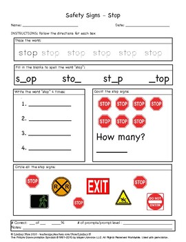 Safety Signs Worksheets by Everything Nice | Teachers Pay Teachers