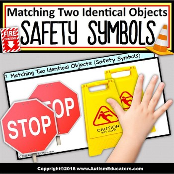 Preview of COMMUNITY Signs and Safety MATCHING IDENTICAL OBJECTS Life Skills Activity