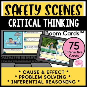 Preview of Safety Social Skills Scenes No Prep Speech Therapy Boom Cards