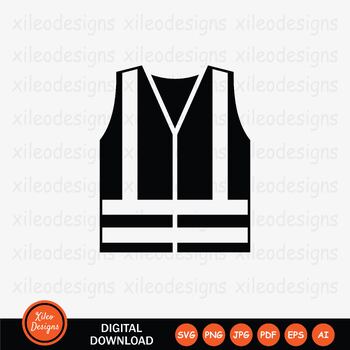 Preview of Safety Vest Icon Construction Protective Clothing Jacket SVG PNG JPG PDF EPS AI
