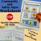 Safety and Community Signs Life Skills Worksheets