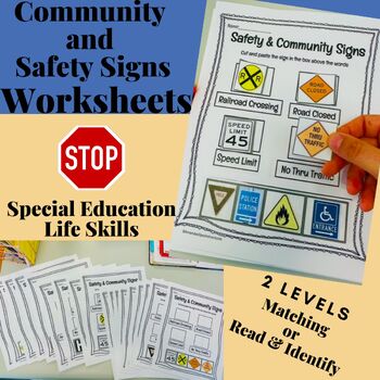 Preview of Special Education Safety and Community Signs Life Skills Worksheets