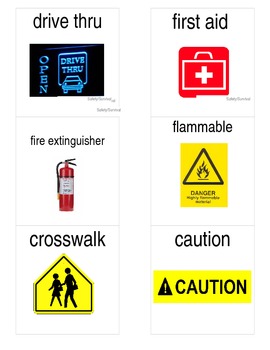 Preview of Safety and Survival Word Flashcards with Pictures