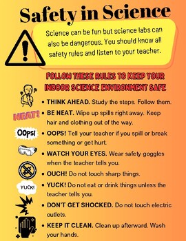 Safety in Science Poster by MsCamillesCreations | TPT