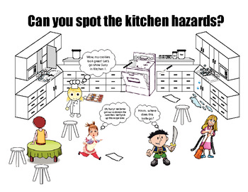 Kitchen Safety Picture Find / Food Safety Word Search Puzzle For Kids