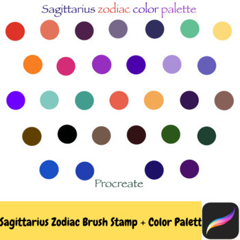 Sagittarius zodiac brush stamp and color palette by smarty246 | TPT