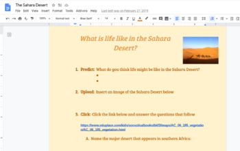 Preview of Sahara Desert Webquest