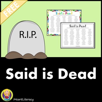 Preview of Said is Dead - Free Printable Synonym Poster