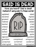 Said is Dead Writing Spelling Vocabulary Poster FREEBIE