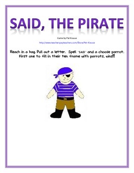 Preview of Sight word: said   Said, the Pirate