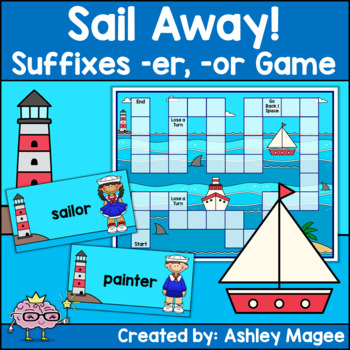Preview of Sail Away Suffixes -er, -or Game