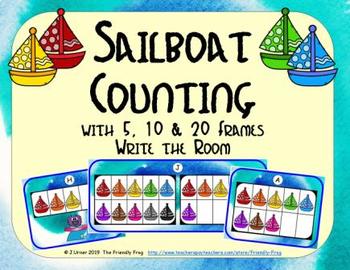 Preview of Sailboat Counting with 5, 10 & 20 Frames {Subitizing}
