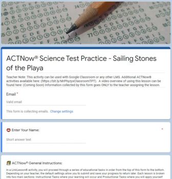 Preview of Sailing Stones of the Playa ACTNow® - Online Blended Distance Remote Test Prep