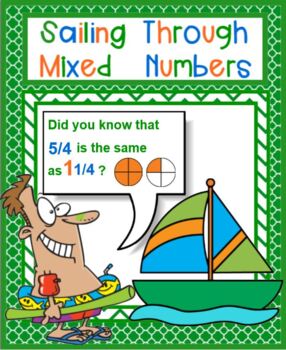 Preview of Sailing Through Fractions and Mixed Numbers SMARTBOARD