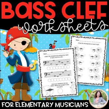 Preview of Bass Clef Worksheets for Music Class & Piano Lessons