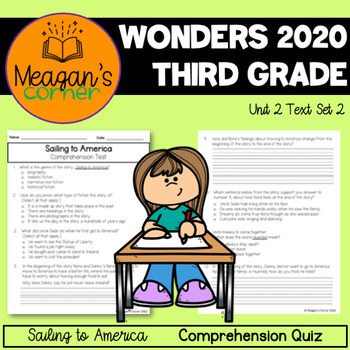 Preview of Sailing to America Comprehension Test (Wonders 2020 RWC Unit 2 Text Set 2)