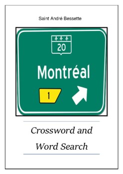 Preview of Saint André Bessette Crossword Puzzle and Word Search Bell Ringer