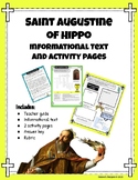 Saint Augustine of Hippo Informational Text and Activity Pages