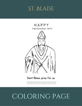 Preview of Saint Blaise Coloring Page Activity Worksheet
