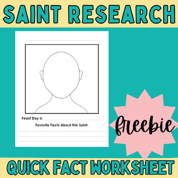 Preview of Saint Quick Facts Worksheet