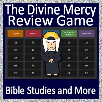 Preview of Saint Faustina Game - Quiz Style Review Game Google Ready Divine Mercy Sunday