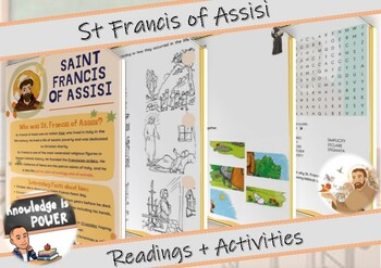 Preview of Saint Francis of Assisi | Readings + Coloring Pages + Activities