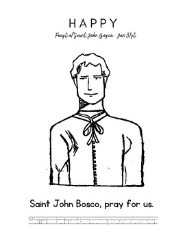 Saint John Bosco Coloring Page by Five Souls Printables | TPT