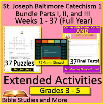 Preview of Saint Joseph Baltimore Catechism 1 BUNDLE Parts I, II & III Lessons 1 -37 YEAR