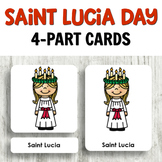Saint Lucia Day 4 Part Cards for Christmas Holiday Activities