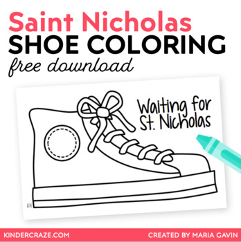 Preview of Saint Nicholas Day Shoe Coloring FREEBIE