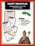Saint Nicholas Informational Text and Activity Pages with 