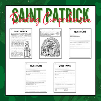 Preview of Saint Patrick Reading Comprehension | St. Patrick's Day Activities