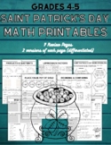 Saint Patrick's Day 4th Grade Math Printables