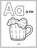 Saint Patrick's Day A to Z Alphabet Coloring Pages