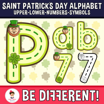 Preview of Saint Patrick´s Day Alphabet Clipart Letters ENG.SPAN. (U.-L.-N.-S.) (Guided S.)
