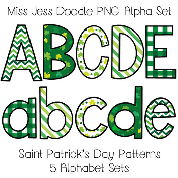 Preview of Saint Patrick's Day Alphabet Set | Alpha pack PNG Font | Bulletin Board Letters