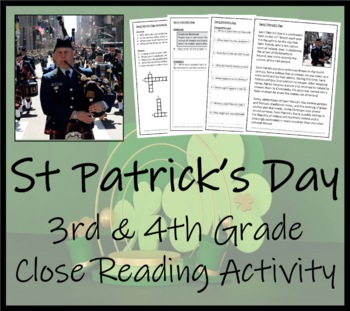 Preview of Saint Patricks Day Close Reading Comprehension Activity | 3rd Grade & 4th Grade