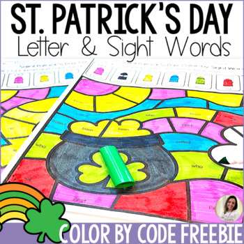 Preview of Saint Patrick's Day Color by Code FREEBIE