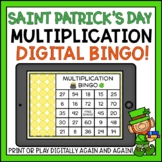 Saint Patrick's Day Digital Multiplication Bingo Virtual C