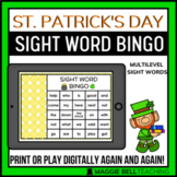 Saint Patrick's Day Digital Sight Word Bingo Virtual Class Game